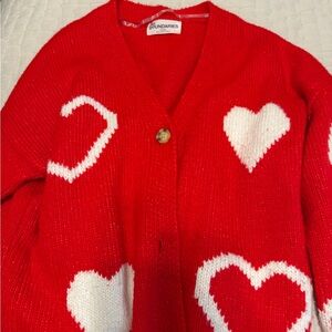 No Boundaries Red Heart Cardigan